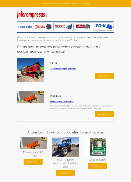 Alerta ocasiones Agr�cola