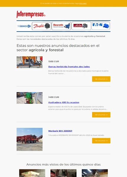 Alerta ocasiones Agr�cola