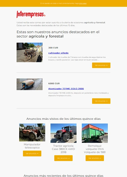 Alerta ocasiones Agr�cola