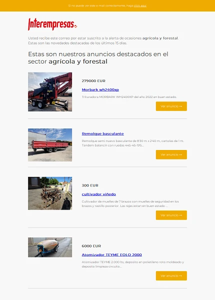 Alerta ocasiones Agr�cola