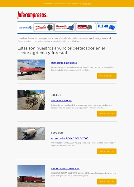 Alerta ocasiones Agr�cola