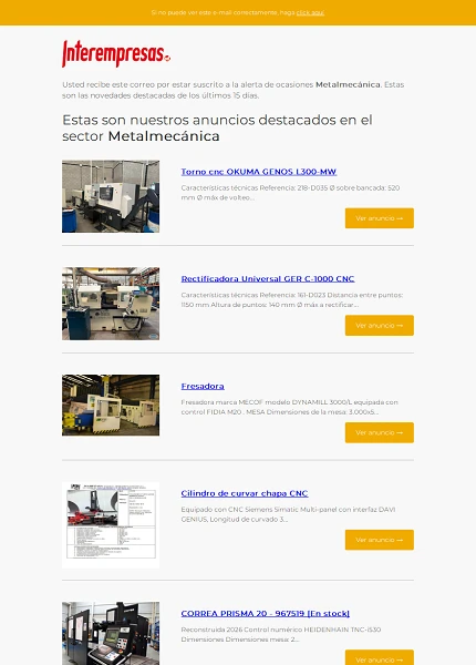Alerta ocasiones Metal-mec�nica