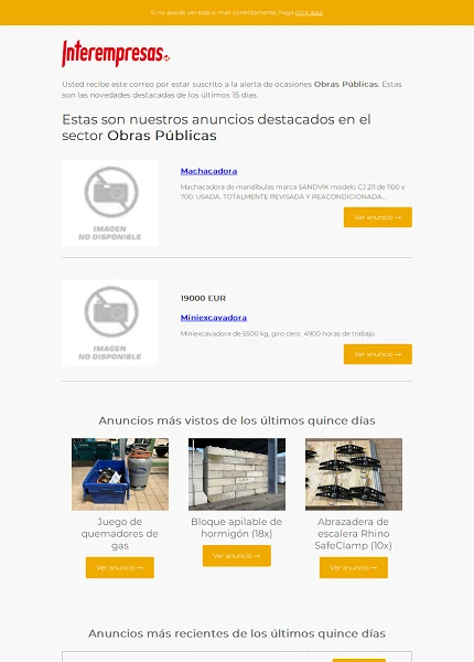 Alerta ocasiones Obras P�blicas