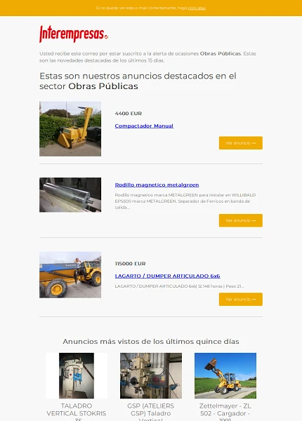 Alerta ocasiones Obras P�blicas