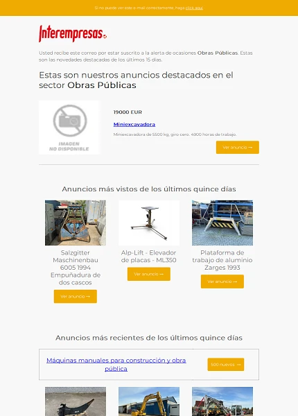 Alerta ocasiones Obras P�blicas
