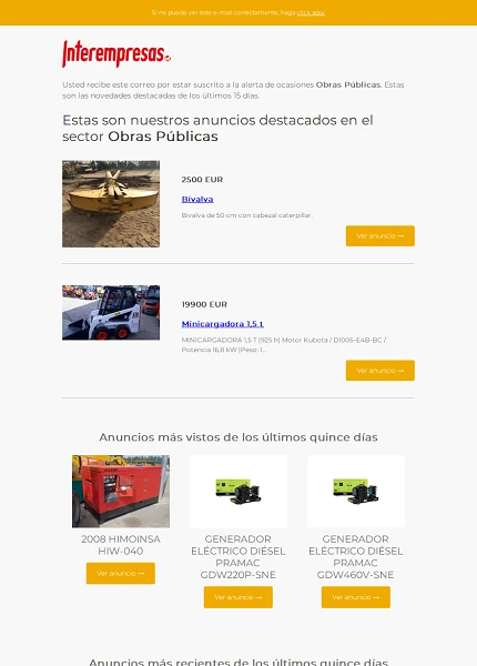 Alerta ocasiones Obras P�blicas
