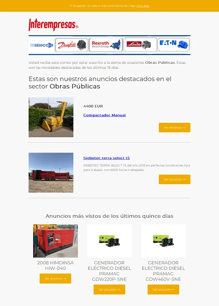 Alerta ocasiones Obras P�blicas