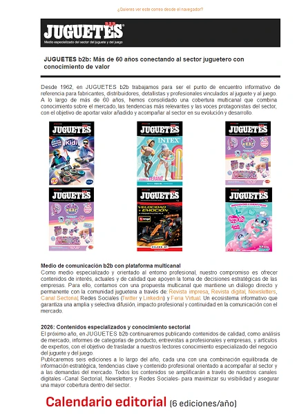 Newsletter de Juguetes y Juegos (JuguetesB2B)