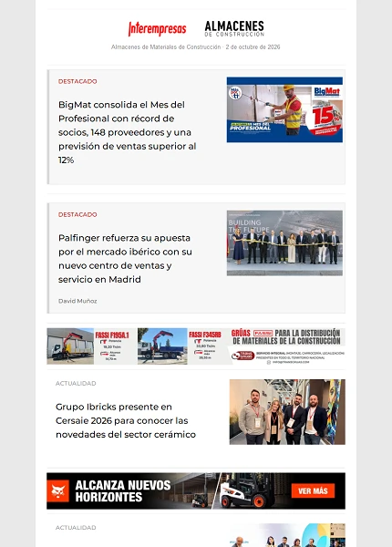 Newsletter Almacenes de Materiales de Construcción Newsletter Almacenes de Materiales de Construcción