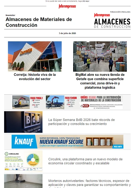 Newsletter Almacenes de Materiales de Construcción