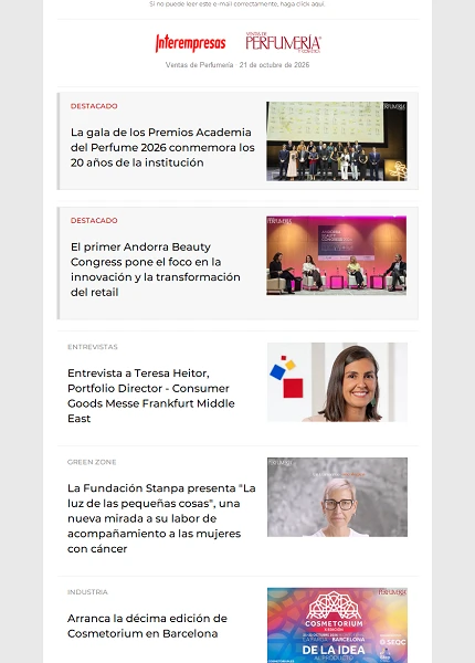 Newsletter Ventas de Perfumería y Cosmética (VPC) Newsletter Ventas de Perfumería y Cosmética (VPC)