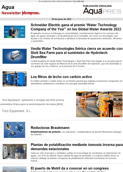 Newsletter Industria del Agua