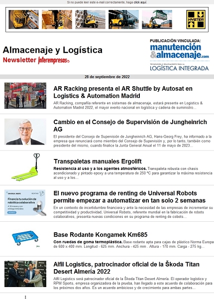 Newsletter Almacenaje y Logística