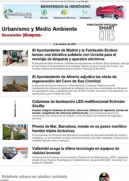 Newsletter Urbanismo y Medio ambiente
