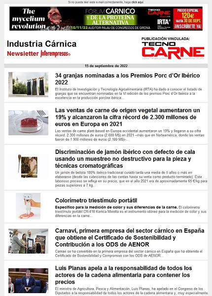Newsletter Industria Cárnica