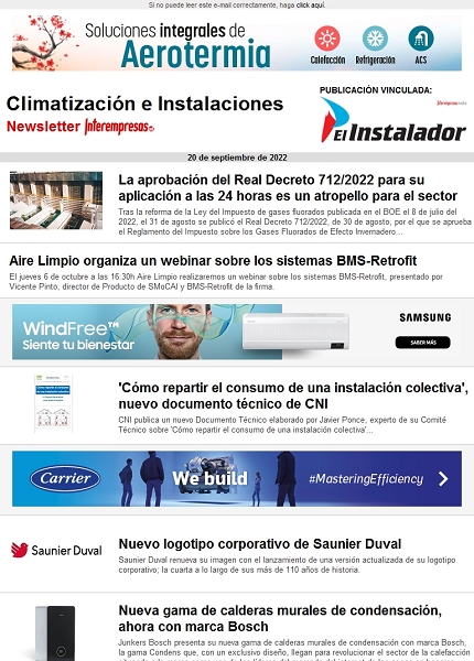 Newsletter Climatización e Instalaciones