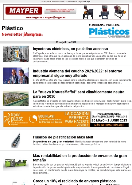 Newsletter Plástico