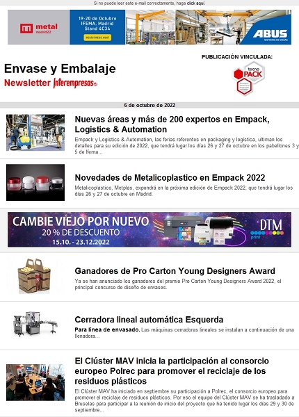 Newsletter Envase y Embalaje