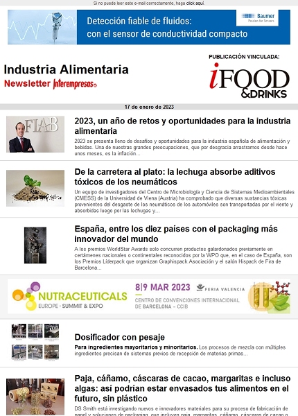 Newsletter Industria alimentaria