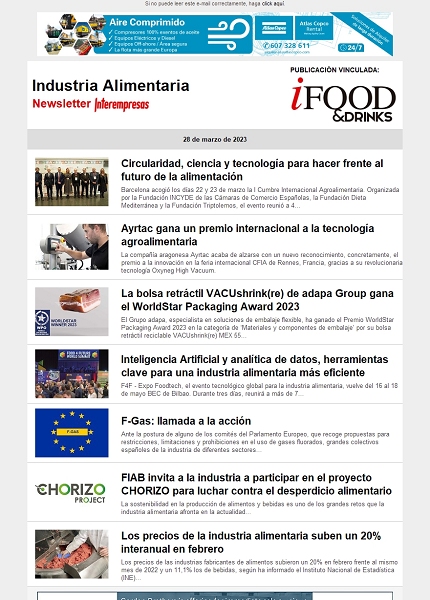 Newsletter Industria alimentaria