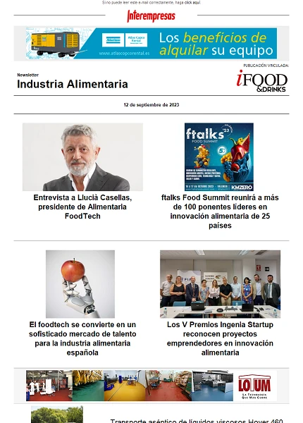 Newsletter Industria alimentaria