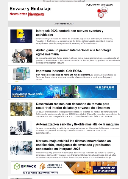 Newsletter Envase y Embalaje