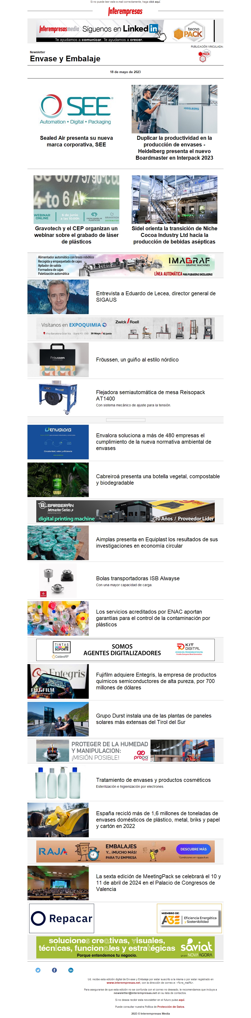 Newsletter Envase y Embalaje