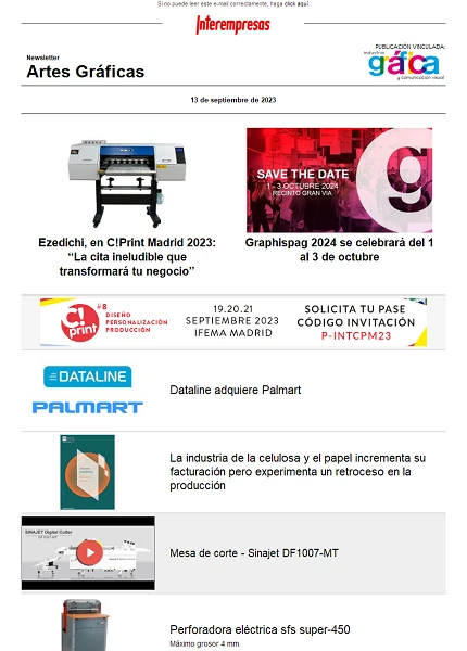 Newsletter Artes Gráficas