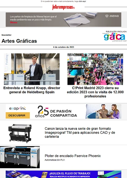 Newsletter Artes Gráficas