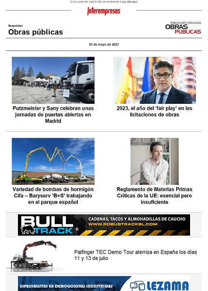 Newsletter Obras públicas