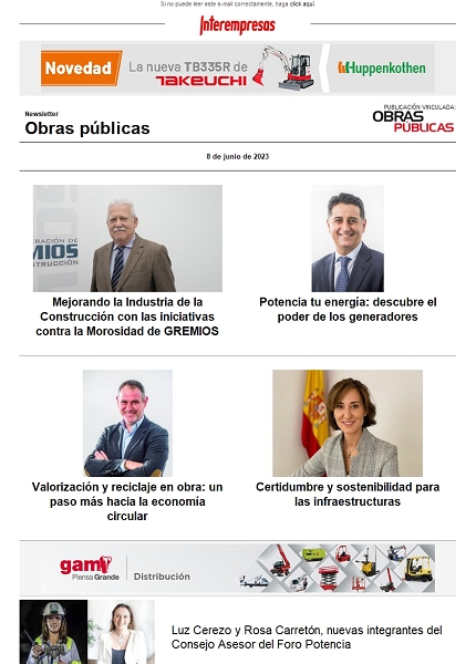 Newsletter Obras públicas