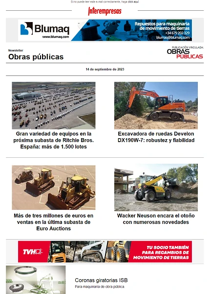 Newsletter Obras públicas