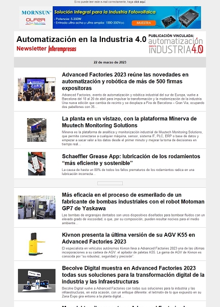 Newsletter Automatización y Componentes