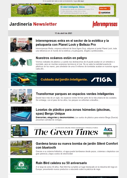 Newsletter Jardinería