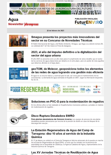 Newsletter Industria del Agua