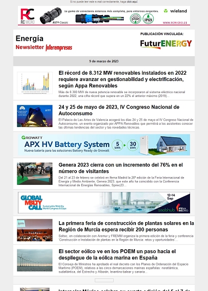 Newsletter Energía