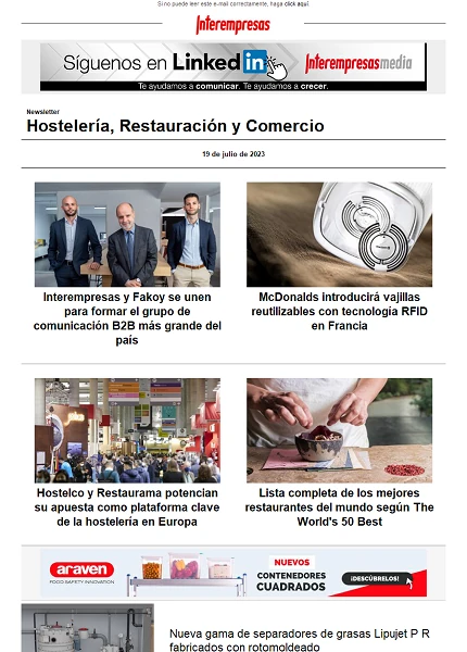 Newsletter Hostelería