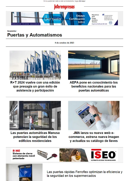 Newsletter Puertas y Automatismos