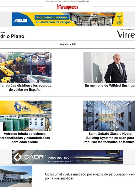 Newsletter Vidrio Plano