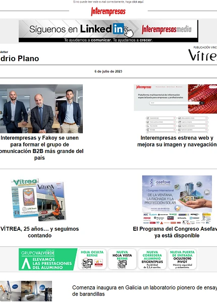 Newsletter Vidrio Plano