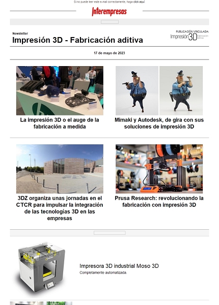 Newsletter Impresión 3D / Fabricación aditiva