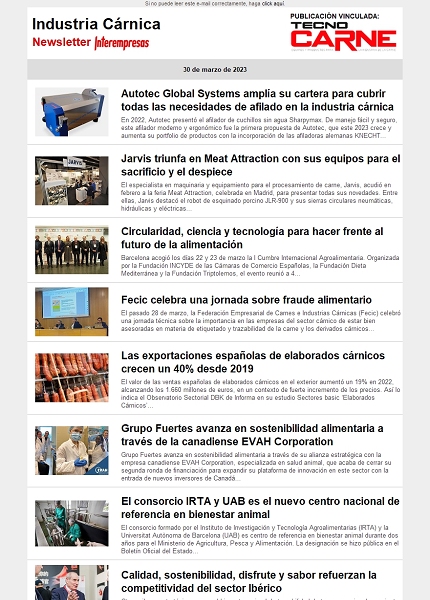 Newsletter Industria Cárnica