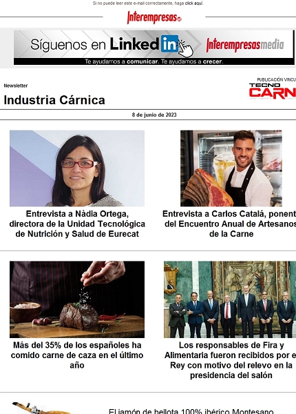 Newsletter Industria Cárnica