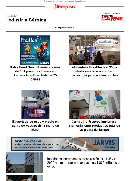 Newsletter Industria Cárnica