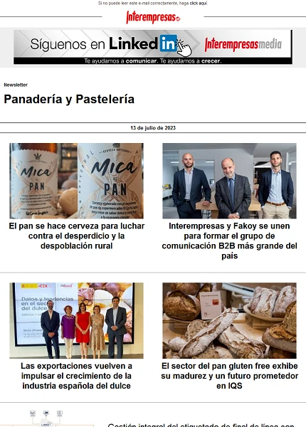 Newsletter Panadería y Pastelería