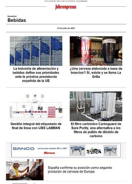 Newsletter Bebidas