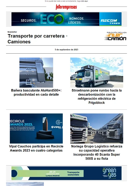 Newsletter Transporte por Carretera · Camiones