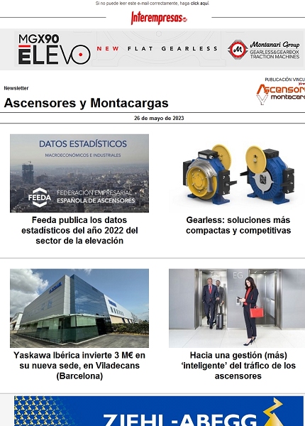 Newsletter Ascensores y Montacargas