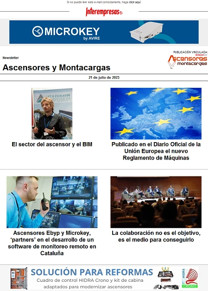 Newsletter Ascensores y Montacargas
