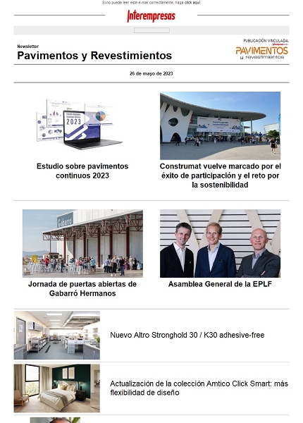 Newsletter Pavimentos y Revestimientos